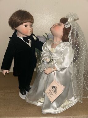 Traditions Doll Collection Porcelain Bride and Groom Doll